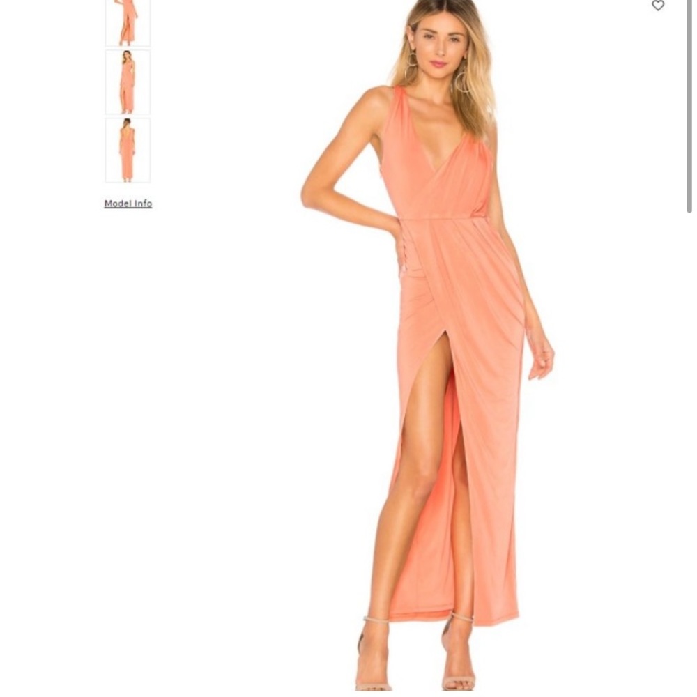 NBD Peach One Shoulder Maxi Dress